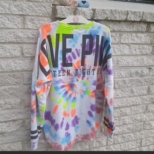 PINK Victoria's Secret Tops - Custom made tye dye Vs pink crew PINK Victoria's Secret Tops - Custom made tye dye Vs pink crew